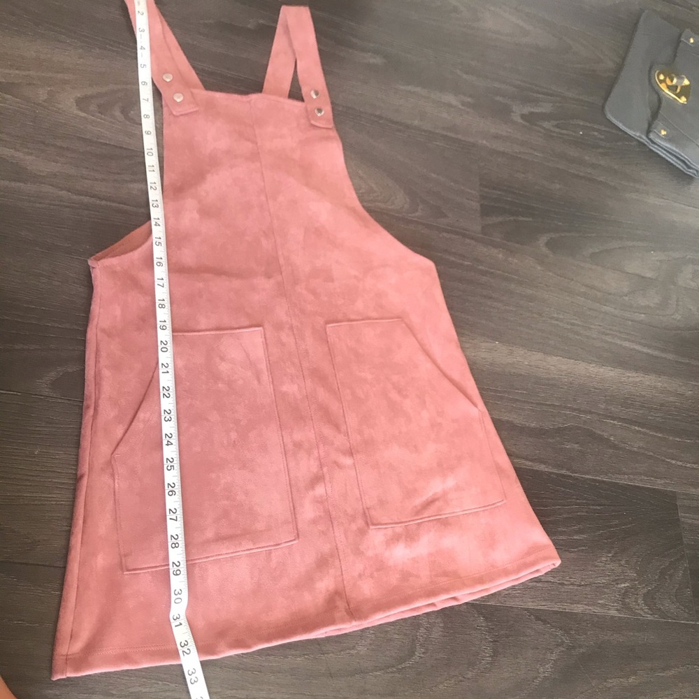 Forever 21 Blushing Pink Suede Overalls Dress - Picture 4 of 8